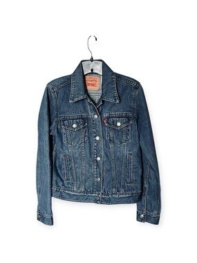 Levi's 100% Cotton Original Trucker Denim Jean Medium Wash Jacket Size Medium